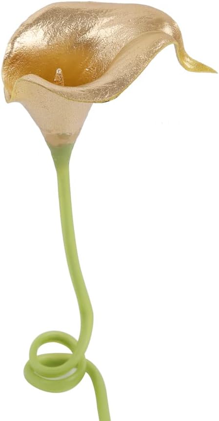 IPOPU Gold Flowers, 24pcs Gold Calla Lilies Artificial Flowers for Decoration for DIY Wedding Bouquets Centerpieces Bridal Shower Party Home Flower Arrangement Decorations (Golden)