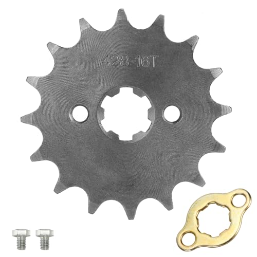 Image of HIAORS 428 16T 17mm Motorcycle Front Engine Sprocket Compatible with 50cc 70cc 110cc 125cc 140cc 160cc TaoTao Coolster Apollo Coleman Boom Vader Roketa Lifan ATV Quad 4 Wheeler Pit Dirt Bike Parts