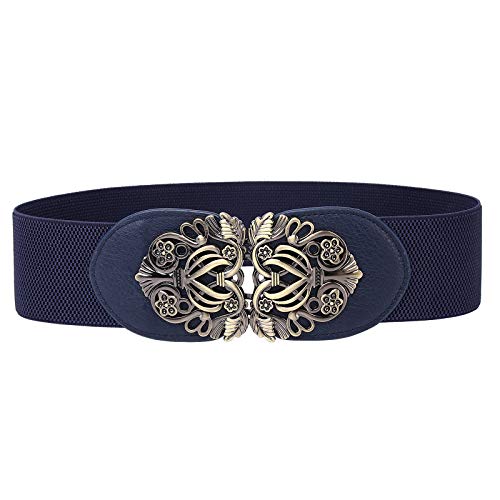 Syuer Cinturón elástico de estilo retro para mujer, estilo vintage, elástico y ancho