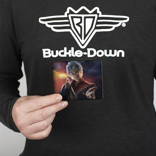 Buckle-Down Baldur's Gate III Wallet, Bifold, Baldurs Gate Astarion Hand Out Pose and Title Logo, Vegan Leather3