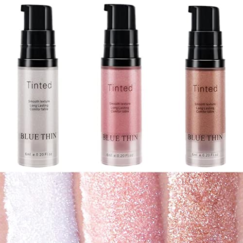 3 Pack Liquid Highlighter Makeup Set, Liquid Highlight,Body Highlighter Makeup Smooth Glow Liquid Foundation, Glow Shimmer Waterproof Smooth Highlighter For Face Body Contour Makeup #TOP5