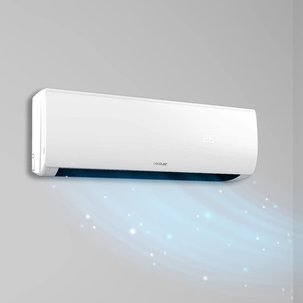 Cecotec Split Climatisation AirClima 12000 Smartfresh Connecté. 12000 BTU, Moteur DC, Pompe à Chaleur, Contrôle Wifi, Télécommande, Ecran LED, Système Inverter, Couverture 22 m2
