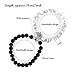 Couple Bracelets - Casual Fashion accessories ，long distance relationship gifts friendship bracelets (Black + White color (palm))