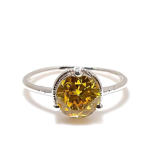 925 Sterling Silver Stacking Rings Citrine Gemstone Solitaire Rings for Woman Designer's ring Romantic Band for Girls