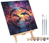 【Peinture Numero Kit】: Ensemble complet de peinture par numéros adulte. Contenu : 30x40cm (12x16in) toile pré-imprimée (Sans Cadre), kit de peinture acrylique, pinceaux, référence de toile numérotée, crochets métalliques