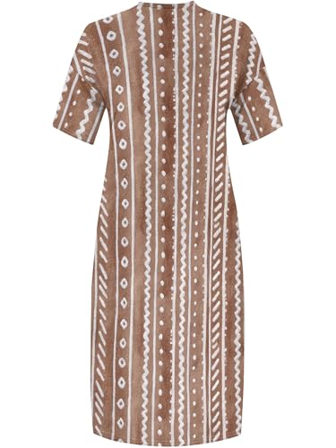 Image of PinkPatty Women's Plus Size Short Sleeve Maxi Dress Casual Loose V Neck Long Dress with Pockets