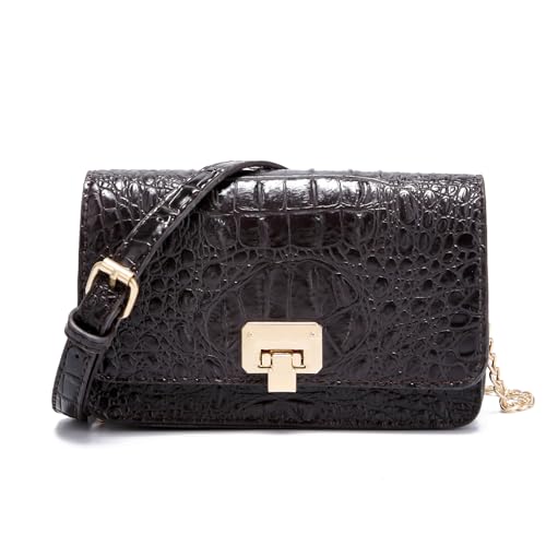 Image of Makcr Joacbv Small Crocodile Crossbody Cell Phone Purse for women Vegan Leather Clutch Wallet with Leather Shoulder Strap | Small