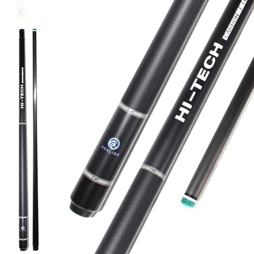 OKHEALING Electric Carbon Fiber Pool Cue Black Bark Head T