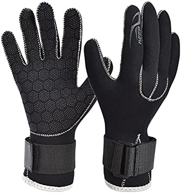 LONGSHENGDA 3mm Neoprene Underwater Gloves Keep Warm Winter Five Finger Gloves Anti Scratch Men Women Flexible Thermal Anti-Slip for Surfing Kayaking Canoeing