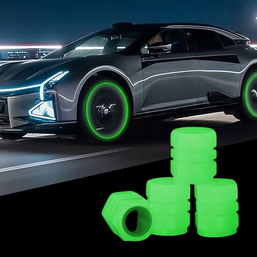 4PCS Dust Caps for Car Tyres,Tire Valve Stem Caps,Luminous C