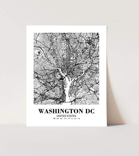 Affiche Washington DC impression abstraite haut de gamme décoration murale maison Eleville Wgn537