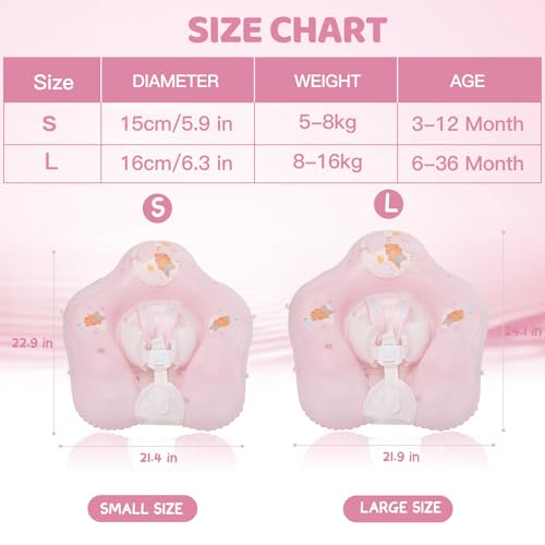 Image of LOOWARTS Baby Pool Float with Canopy and Safety Seat,Infant Swim Float & Pool Float & Baby Water Float & Swimming Floats UPF50+ UV Protection for Kids from 3 to 36 Months.(S:3-12 Month /L:6-36 Month)