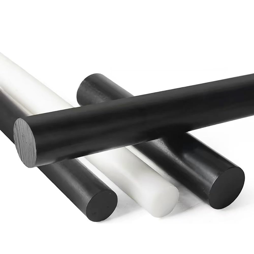 2 Stück POM-Nylonstab, Runder Hartplastikstab Mit 3–50 Mm Durchmesser, Hochsteife Technische Stange For Heimwerkerteile, Weiß/schwarz, Länge 500 Mm(White,7x500mm)