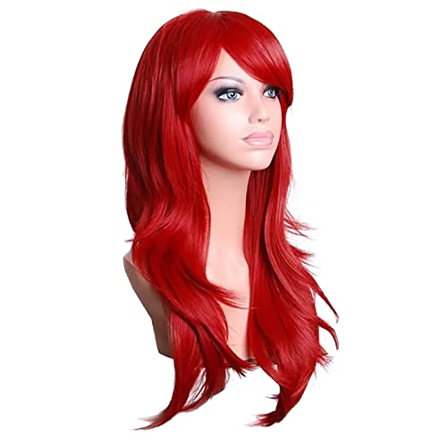 Perruque longue bouclée rouge Boxwizard respirante costume