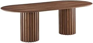 Modway EEI-6065-WAL-SET Senja 95" Oval Dining Table, Walnut