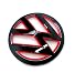 Gloss Black & Red Front Grill Bonnet Badge Emblem For Golf 7 MK7 2012+ Size 135mm