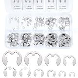 Anneau E-Clip en Acier Inoxydable, 120 Pcs Bague de Retenue Externe Snap Kit, M1,5-M10 Assortiment Circlip avec Boîte de Rangement, pour la Rainure de l'arbre de la Machine