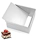 Kuchenform Eckig, Quadratische Backformen mit Abnehmbarer Boden und Eloxiertem Aluminium Antihaftbeschichtung, Gesund & Ungiftig, Kuchenbackform ist geeignet für Kuchen, Toast, Ofenbacken 22x22x8cm