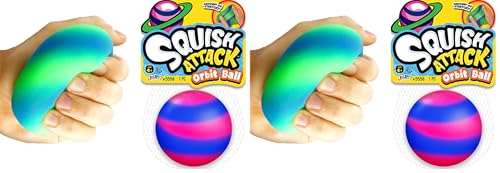JA-RU Orbit Ball – Stretchy Fidget Dough Ball (2 Pack) Squishy Stress Ball for Kids, Sensory Stress Relief Toy, Space Themed Party Favors, Classroom Prizes, & Goodie Bag Stuffers. 5558-1A