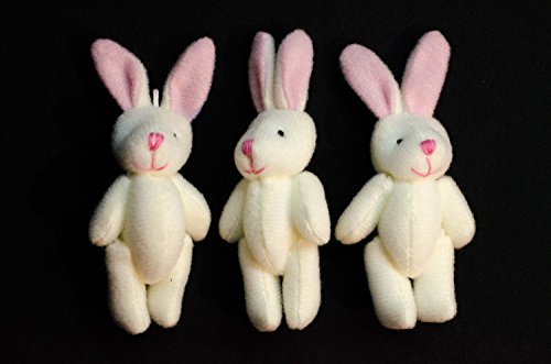 Miniblings 3er Set Hase Aufstellfiguren Tierfigur Ostern Kaninchen weiß Plüsch