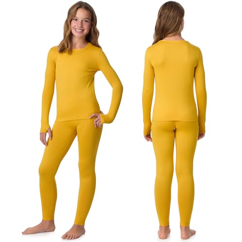 Image of Cuddl Duds Lightweight 2 Piece Active Base Layer Matching Sets for Girls