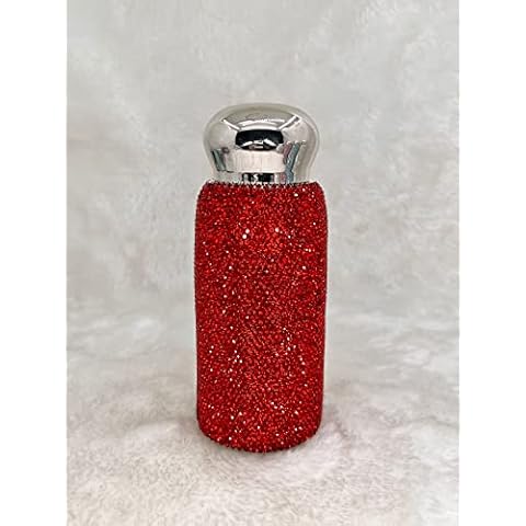 Bestbling Bling Rhinestone Water Bottle for Women, Stainless Steel Insulated Tumbler with Sparkly Rhinestones, 260ml Capacity for Hot and Cold Drinks (Red) Cover