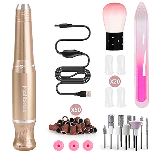 iyesku Electric Nail Drill Machine, Nail Drills for Acrylic Nails Professional Nail File Gel Polishing Shape Tools with Nail Drill Bits,2020 Upgraded Nail Drill Kit -Gold