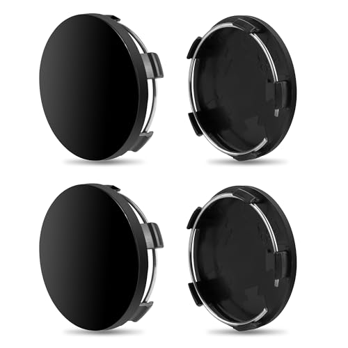 4Pcs Tapas Llantas, Tapa Central De Rueda, Universal ABS Negro Tapacubos OD 60 mm ID 56 mm para la mayoría de Las Ruedas de Coche