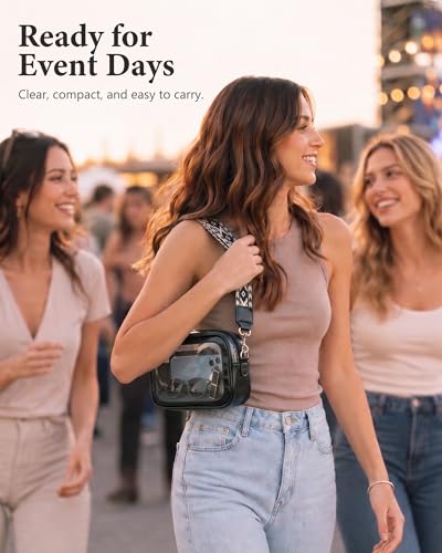 Image of Wuflyover Clear Bag for Stadium Events, Clear Crossbody Purse for Women