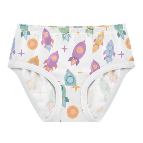Wusikd Cute Rocket Girls' Underwear Cotton Colorful Girls Briefs Soft Toddler Underwear 2T