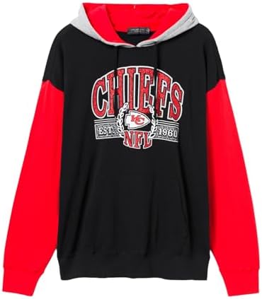 Junk Food NFL Mens Kansas City Chiefs Tri Color Block Hoodie Sweatshirt - Signature Series image 5