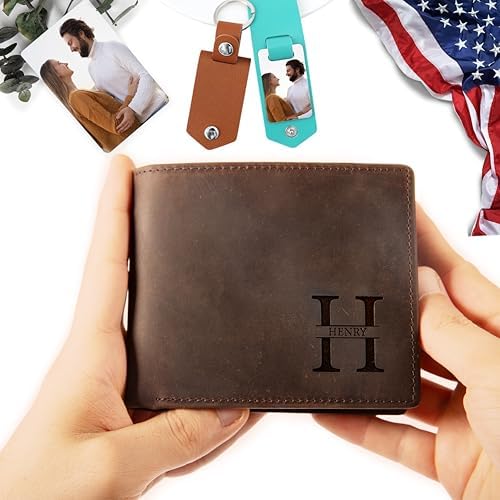 Custom Engraved Wallets for Men – Personalized Leather Wallet for...