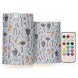 Kcldeci Barbecue Tools Flameless Candles Battery Operated with Remote Timer LED Pillar Candle for Home Fireplace Bedroom Living Room Party, Set of 2