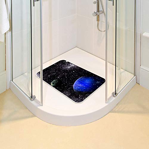 Alfombrillas de baño Bennigiry Space Planet duraderas de 27 x 14.75 pulgadas 7
