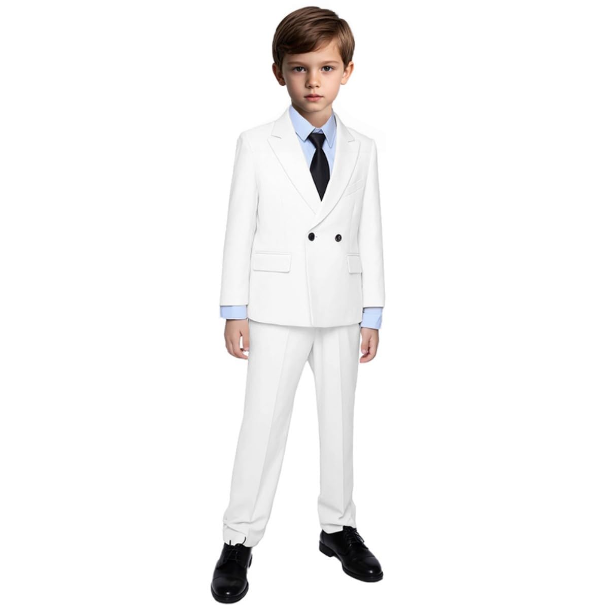 Zweireihiger Jungen-Smokinganzug, verstellbare Taille, für Kleinkinder, Teenager, Jungen, Kommunion, Hochzeit, 2 Stück
