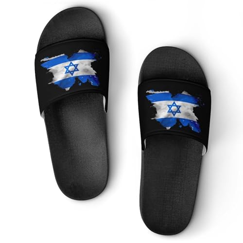 Vintage Israeli Flag Unisex Shower Shoes House Slippers Non-Slip Indoor Bathroom Shoes for Pool Beach 43 (265mm)