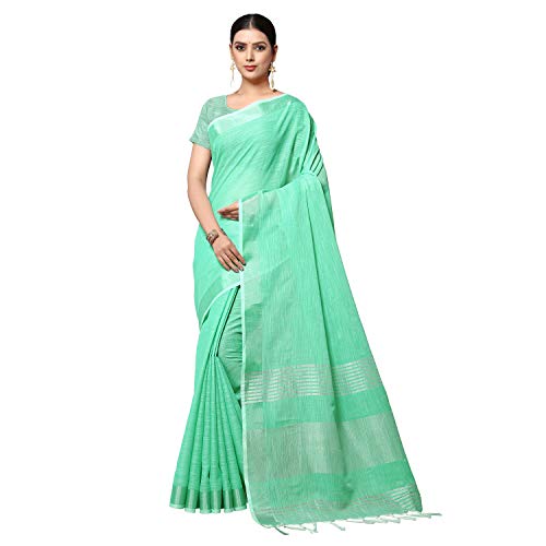 Rekha Maniyar Women's Jacquard Linen Saree With Unstitched Blouse Piece (SILVERLINEN) product image 11