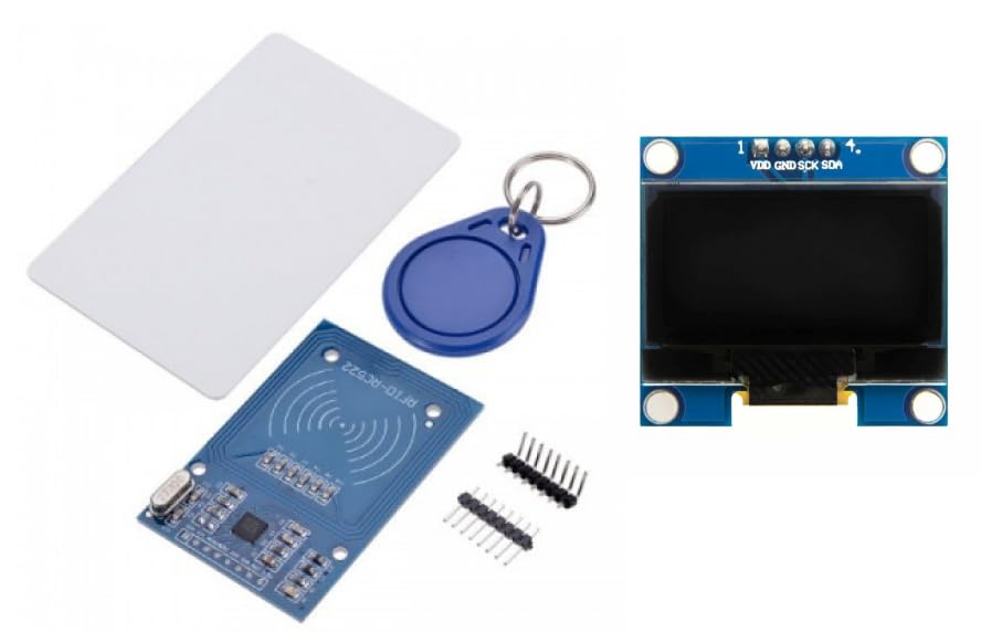 Combo of RC522 RFID 13.56MHZ Reader Writer and OLED 1.3 Inch I2C SSH1106 Display Driver Module