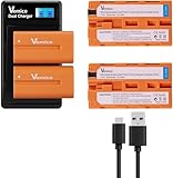 Vemico NP-F550 Battery Charger Kit with 3000mah F570 Batteries 2 Pack, 2-Slot USB-C Charger for NP F970/F960/F750/F570/F530/F33