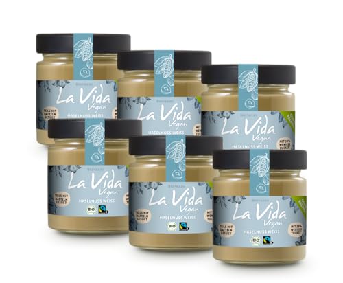 Brinkers La Vida Vegan Haselnuss Weiß | 6 x 200g | Cremiger weißer Nussaufstrich | Glutenfrei & Vegan