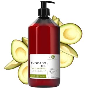 Aceite Aguacate Bio 100% Puro y Natural, Aceite Masaje Reafirmante, Serum Antiarrugas, Combate Celulitis y Estrias, Reparador e Hidratante Piel y Cabello Seco – 1000 ml 1 L