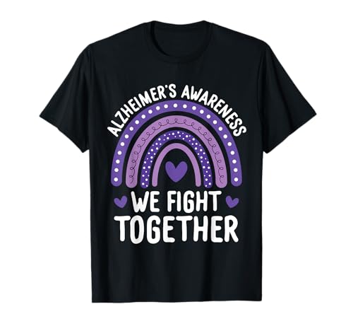 We Fight Together Alzheimer Awareness Purple Ribbon Suppor Maglietta