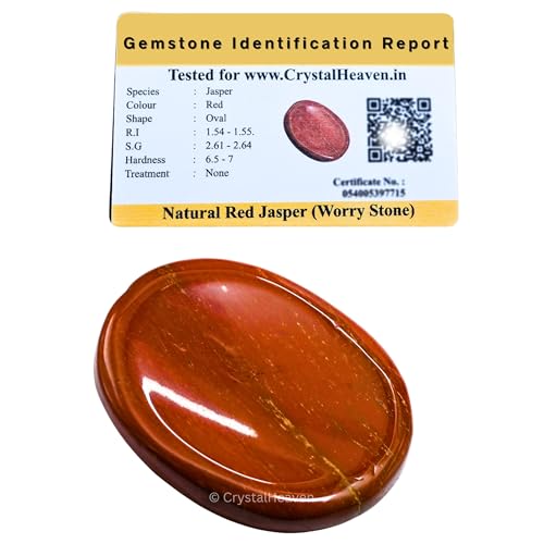 Image of Certified Red Jasper Crystal Thumb Worry Pebbles Stones for Anxiety Massage