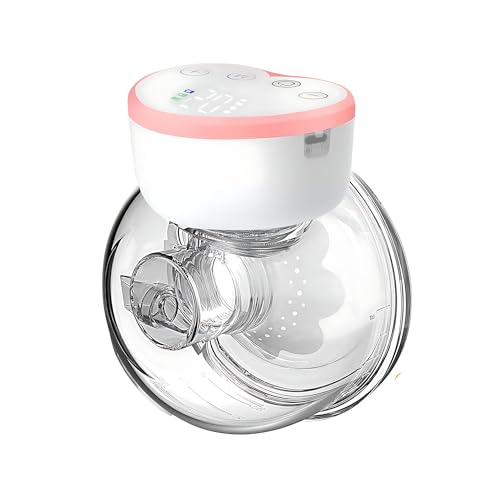 Image of MISK Wearable Electric Breast Pump For Feeding Mothers, 4 Modes & 12 Levels, Automatic & Digital Screen, Rechargeable 1200 mAh battery, 210 ML Milk cup, Compact Portable & Skin friendly BPA Free