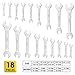 YIYEIE 18pcs Super-Thin Open End Wrench Set, Metric & SAE, 5.5mm to 27mm, 1/4
