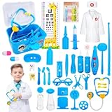 Maletin Medicos Juguete,50pcs Kit Medico Infantil,Juguetes de Dentista,Juegos de rol para niños,maletin Medico con Estetoscopio,Juegos de rol para niños de 4.5,6 años,Cumpleaños,Navidad