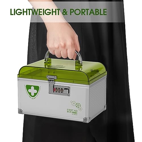 Image of Glosen Medicine Safe Lock Box 8.46 * 5.87 * 5.51 Inch，Locking Medicine Box with Combination Lock (Pink)
