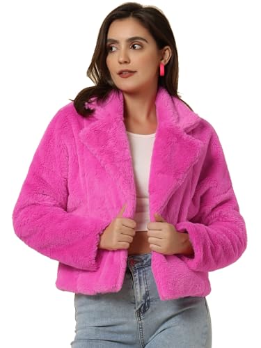 Abrigo de pelo sintético suave Allegra K chaqueta formal invierno mujer