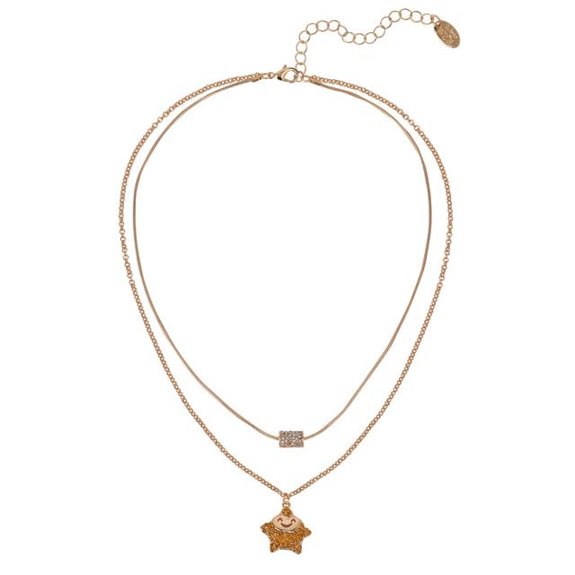 Collar con colgante de estrella en tono dorado Wish, Piedras acrílicas, No es una piedra preciosa