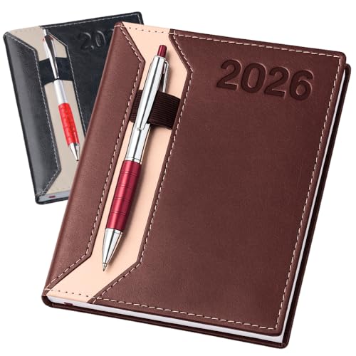 Agenda Diaria Executiva 2026 Capa Dura em Couro Sintético Planner...